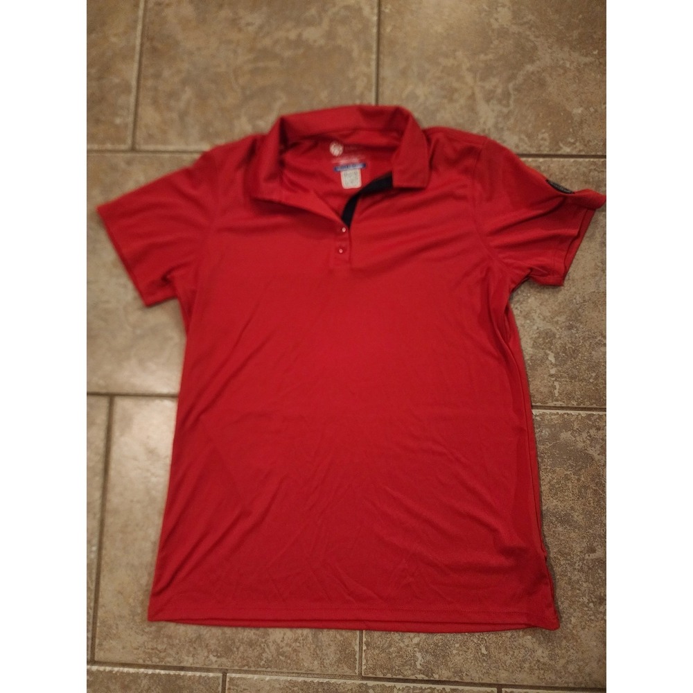 Chick-fil-A Oobe Employee Uniform Polo Shirt Red Mens Medium Waffle Fry Heart